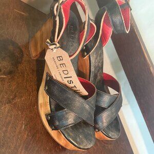 SIze 8.5 NWT Bed Stu "KAHLA" High Heeled Black Hand Wash Sandals